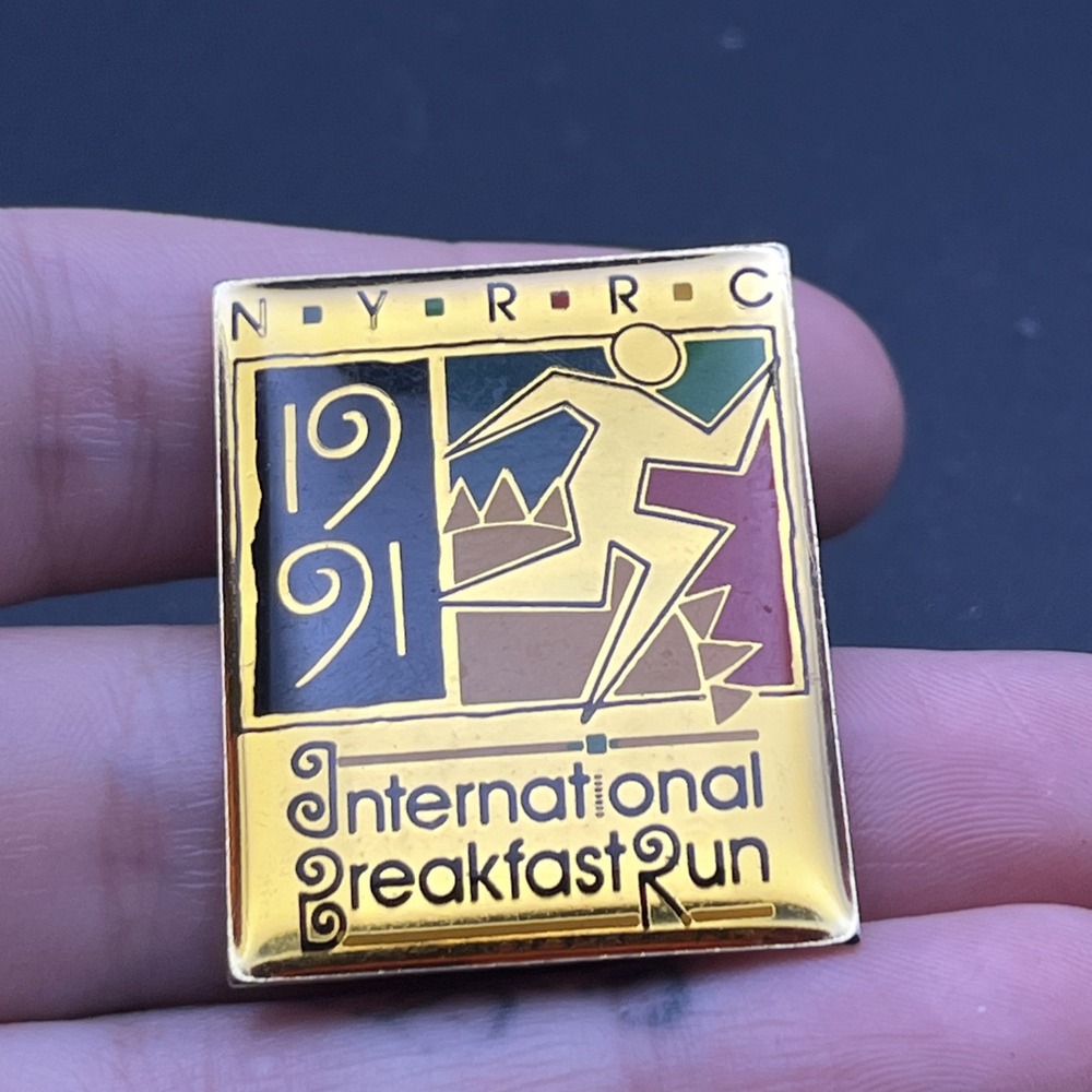 1991 NYRRC International Breakfast Run Lapel Hat Pin